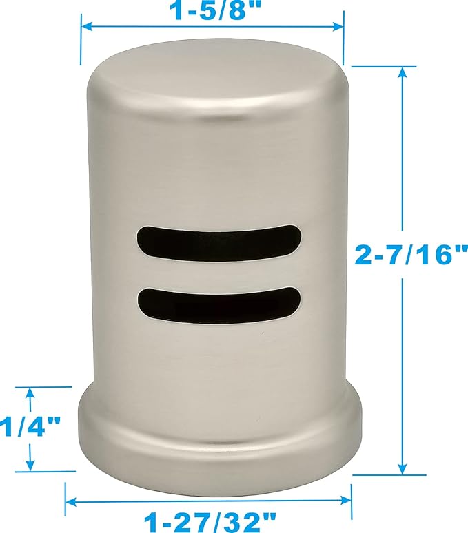 Stainless Steel Dishwasher Air Gap Cover only, Skirted, Replacement air gap dishwasher,Solid Brass,Stainless Steel Finish