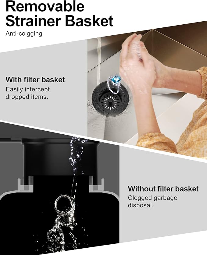 BOTEMY Extended Garbage Disposal Flange Basket Strainer Stopper, Deep 304 Stainless Steel Kitchen Sink Flange for 3-1/2 Inch Standard Sink Drain Hole, Bronze Deep Sink Disposal Stopper(ORB)