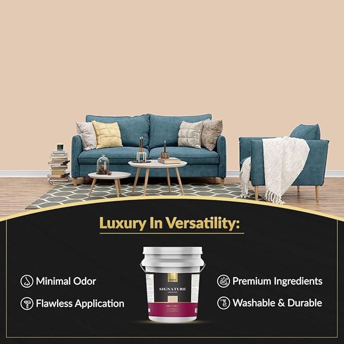 EVOLVE Signature Paint & Primer: Luxury Paint & Primer for Indoor & Outdoor Surfaces, Minimal Odor, Eggshell Sheen (Sand Beige, 5 Gallon)