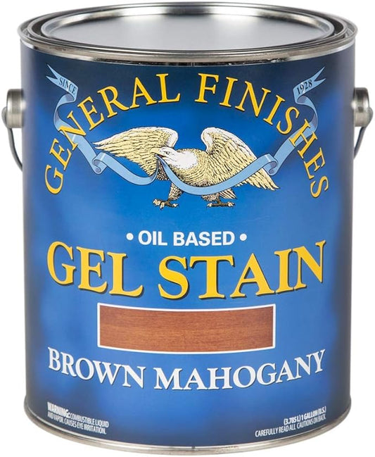 General Finishes Oil Base Gel Stain, 1 Gallon, Brown Mahogany