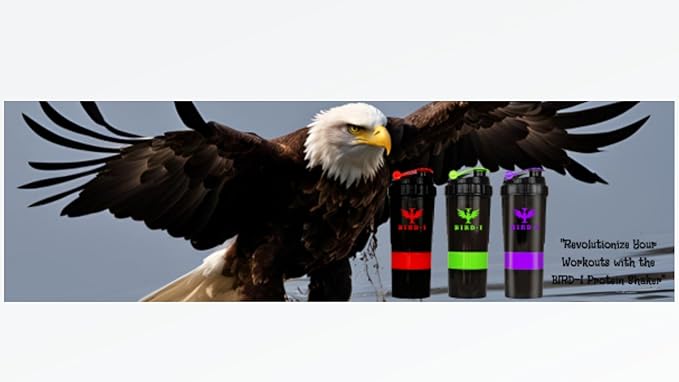 Gym Protein Shaker, 3-in-1, 500ml/16.9oz, BPA-Free, Metal Mixer. (RED), JT4101