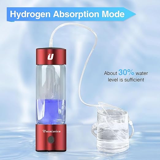 Hydrogen Water Bottle 2024, Hydrogen Water Generator with SPE PEM Technology Water Ion, Hydrogen Dispenser Improves Water Drinking in 3 Minutes with Self-Cleaning,Colorful LED,USB-C Charging(Blue)