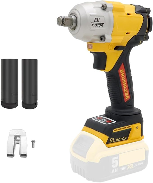 FSYAO 1/2 500Nm Cordless Impact Wrench, Brushless Wrench. (Body only, no battery included)