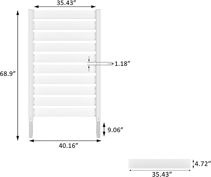 40” W x 60” H Wood Air Conditioner Fence for Hard Ground & Soft Ground, Single Outdoor Garden Fence, Privacy Screen Panel with Aluminum Stakes, Trash Can Pool Equipment Enclosure, White