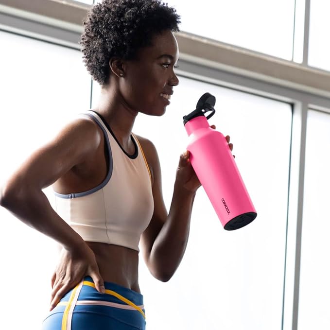 Corkcicle Sport Canteen Insulated Tumbler, Dragonfruit, 32 oz – Reusable Water Bottle Keeps Beverages Cold for 25 Hours & Hot 12 Hours – Cupholder Friendly Tumbler with Screw-On Cap