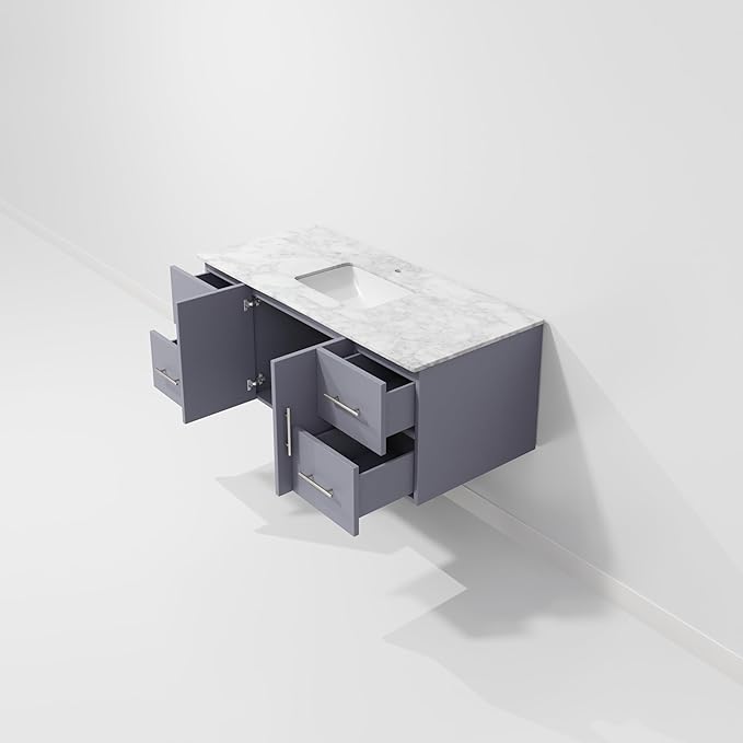 Sonoma 48 in. W x 22 in. D Dark Grey Bath Vanity and Carrara Marble Top