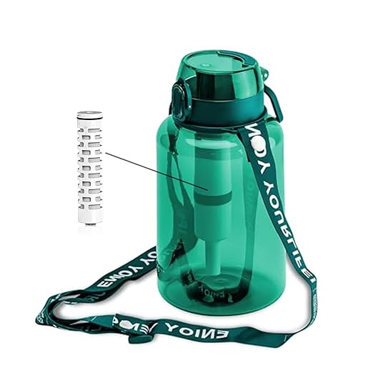 40oz Portable Water Filter Bottle with 3-Stage Filtration - Ideal for Survival, Camping, Hiking, Backpacking, and Emergency - Filtration Filtered Water Bottle