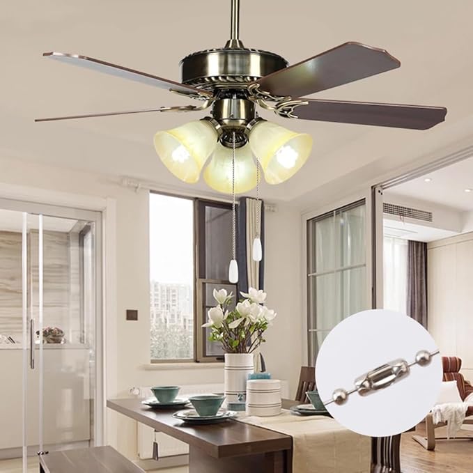 12Pcs White Ceiling Fan Pull Chain,Fan Pull Chain Extension,Pull Chain Extension,Ceiling Fan Pull Chain Extender,Pull Chain Light Fixture,Fan Chains Extensions,Pull Chains for Ceiling Fans and Lights