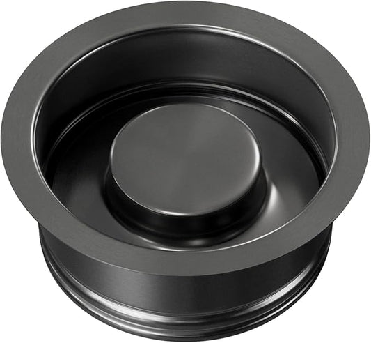 Garbage Disposal Flange, Gunmetal Black Garbage Disposal Drain Garbage Disposal Sink Flange and Stopper, Garbage Disposal Flange Plug for 3-1/2 Inch Drain Hole, Sink Flange and Stopper