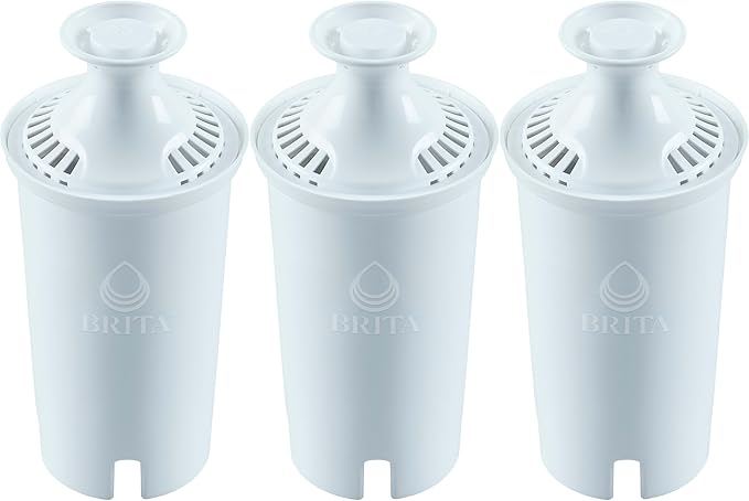Brita Plus Water Filter, BPA-Free, High-Density Replacement Filter for Pitchers and Dispensers, Reduces 2x Contaminants*, Lasts Two Months or 40 Gallons, Includes 3 Filters
