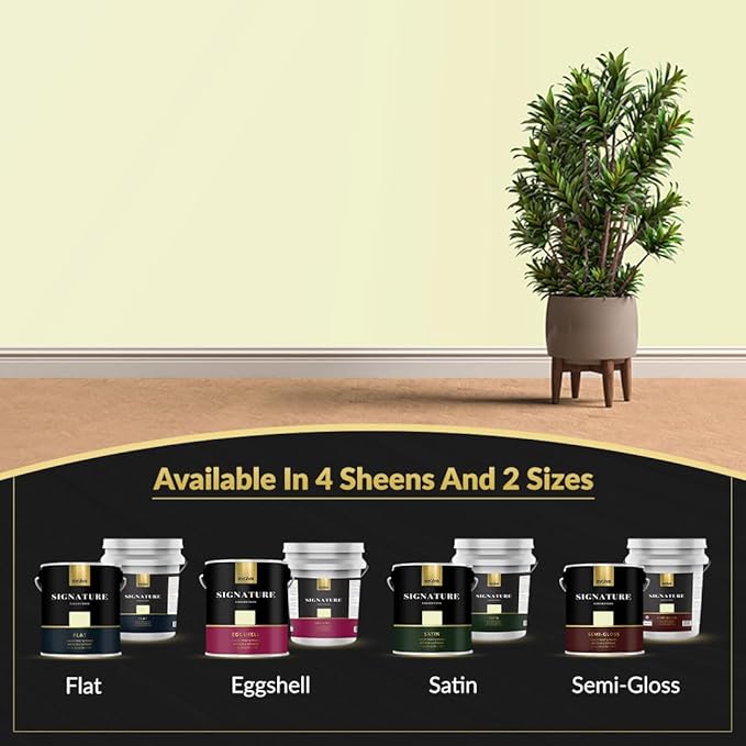 EVOLVE Signature Paint & Primer: Luxury Paint & Primer for Indoor & Outdoor Surfaces, Minimal Odor, Eggshell Sheen (Citrus Yellow, 5 Gallon)