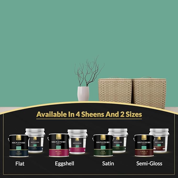 EVOLVE Signature Paint & Primer: Luxury Paint & Primer for Indoor & Outdoor Surfaces, Minimal Odor, Eggshell Sheen (Mint Green, 1 Gallon)