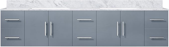 Sonoma 84 in. W x 22 in. D Dark Grey Double Bath Vanity and Carrara Marble Top