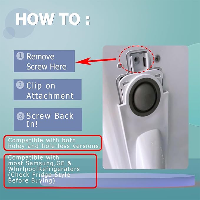 Upgraded Water Dispenser Lever, Universal Fridge Water Dispenser Attachment Inside Lever for Refrigerator Interior Fridge Water Button Pusher Adapter, One-Handed Operation (Screw-on)