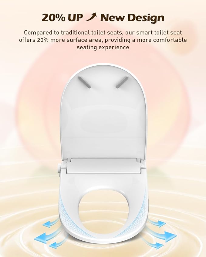 iliD Smart Max Bidet Toilet Seat, Electric Elongated Ecoseat with Four Cleaning Modes, Auto Open/Close, Wider Seat, Ultra Slim, Female Wash and Rear Wash
