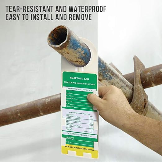Scaffold Status Holder and Safety Inspection Tags - Do Not Use Scaffold - 10 Pcs