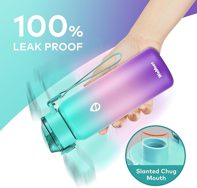 32oz Water Bottle with Removable Straw and Spout Lid Two Ways to Drink, 18/10 Stainless Steel Insulated Water Bottle, BPA-Free, Leak Proof, Double wall, for Sports, Gym