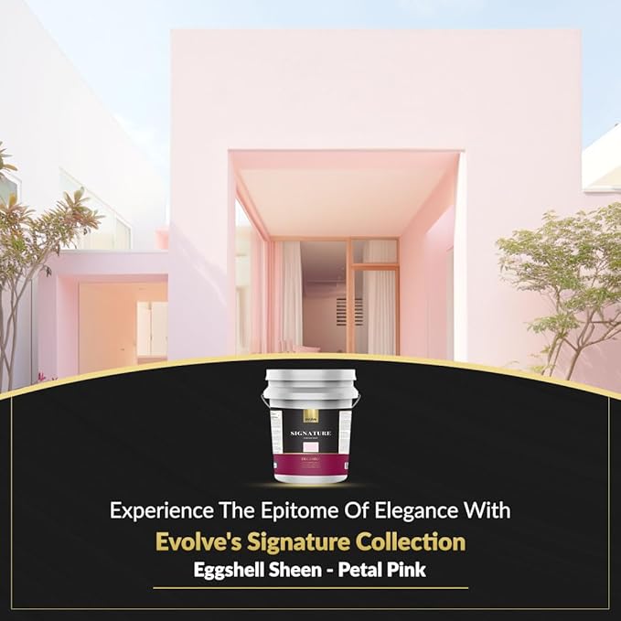 EVOLVE Signature Paint & Primer: Luxury Paint & Primer for Indoor & Outdoor Surfaces, Minimal Odor, Eggshell Sheen (Petal Pink, 5 Gallon)