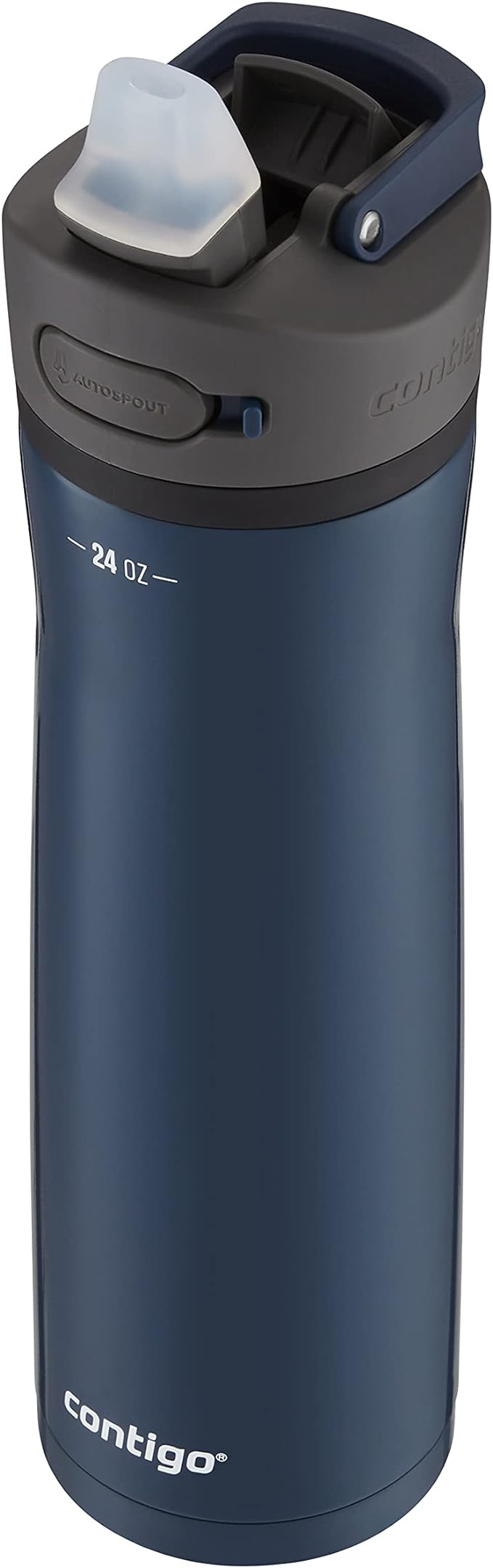Contigo Ashland Chill 24oz Stainless Steel Water Bottle with Leakproof Lid & Straw, Smart Temperature Technology Keeps Beverages Hot and Cold, Ideal for Travel, Work, School - Silver Finish