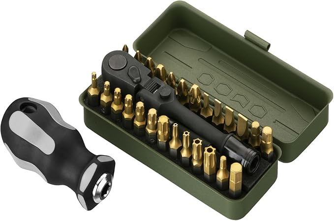 KESI Tool Torx Bit Set 77-Piece, Fully Armed Bits Ratchet Set with 1/4" Dr 29-piece Multi Function Bits Set, 13-Piece 1/4" Dr. Low Profile Socket Set and 35-piece Precision Bits Set