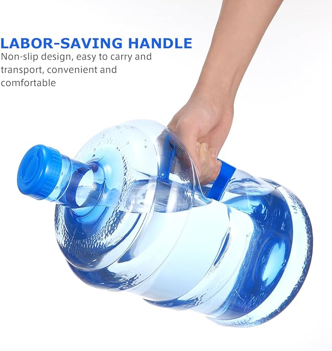 BESTonZON 1.3 Gallon Water Jug Jug 5L Plastic Crown Cap Reusable Water Bottle Container Water Storage Bucket Portable Water Kettle Camping Water Tank with Handle for Emergency