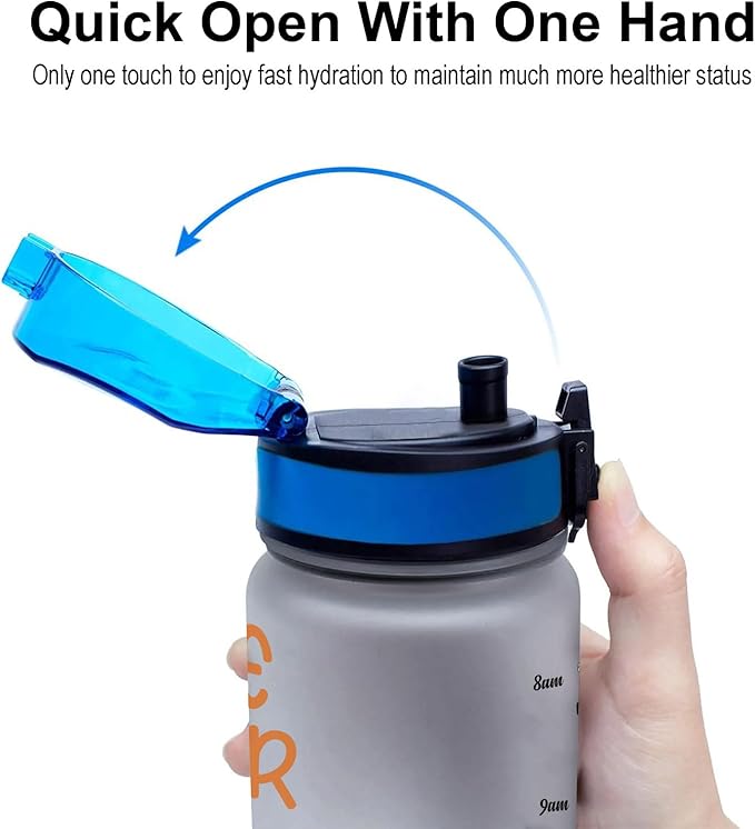 Dog Cartoon 32 Oz Water Tracker Bottle, Insulated Water Bottle with Cute Dog Character