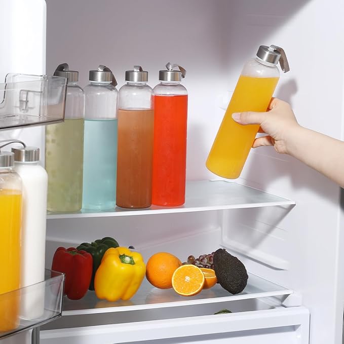 27 Oz Water Bottle Clear Plastic bottles Reusable Leak-Proof Seal Bottle with Stainless Steel Lids and Cleaning Brush for Fitness,Sports,Travel (8)