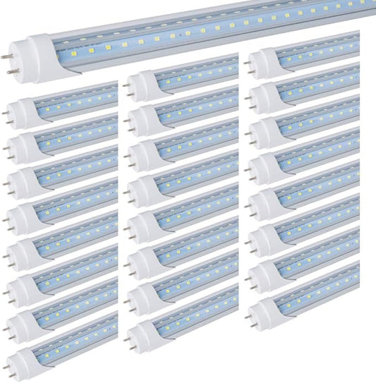 24 Pack T8 4FT 40W Led Tube Bulbs G13 Bi Pin with Bright White Dual-Rows LEDs for 4 Foot T10 T12 Indoor Light Fixture Replacement