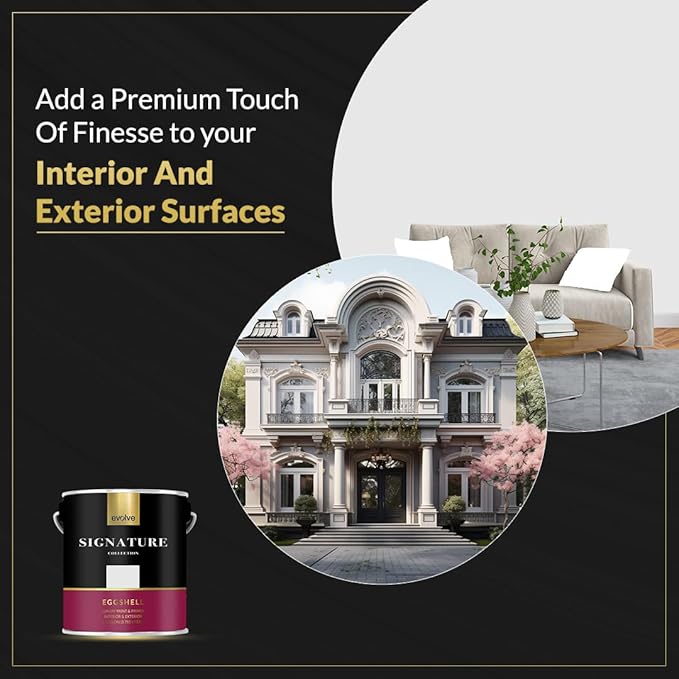 EVOLVE Signature Paint & Primer: Luxury Paint & Primer for Indoor & Outdoor Surfaces, Minimal Odor, Eggshell Sheen (Sonic Gray, 1 Gallon)