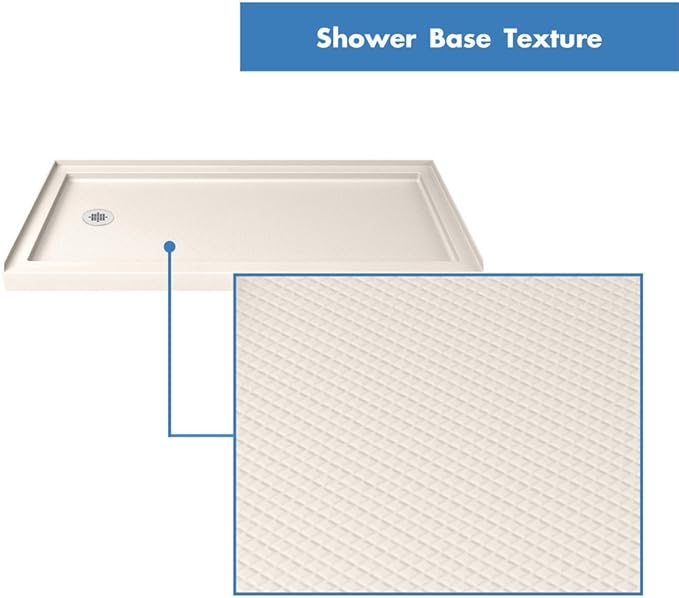 DreamLine SlimLine 36 in. D x 60 in. W x 2 3/4 in. H Left Drain Single Threshold Shower Base in Biscuit, DLT-1136601-22
