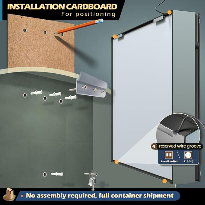 LED Lighted Bathroom Medicine Mirror Cabinet with Sockets & USBs, Anti-Fog Dimmable Light and Color Adjustment, Antirust and Easy to Install Aluminum Cabinet (30 * 28 inch