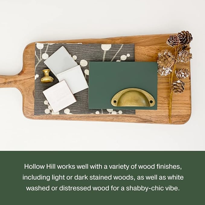 Country Chic All-in-One Chalk Paint for Furniture, Cabinets, Home Decor, Eco-Friendly, Matte Finish, Built-In Primer & Top Coat for Wood, Metal - Hollow Hill (Dark Green) - Pint 16 oz (475 ml)