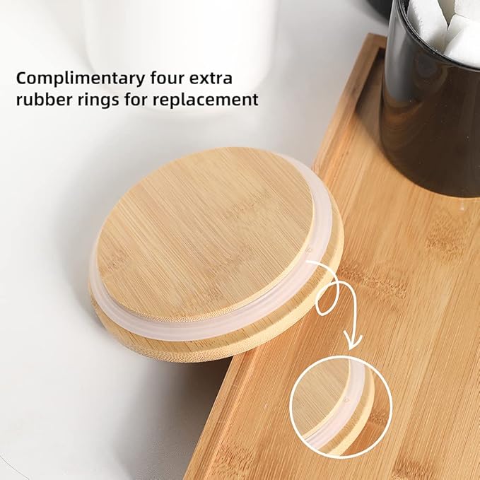 Sweejar Ceramic Canisters Set, Food Storage Jars with Airtight Seal Bamboo Lid, Stackable Containers for Kitchen Counter, Ground Coffee, Flour, Sugar, Cookie, Dog Treats, Candy, Pack of 4 (Jade)