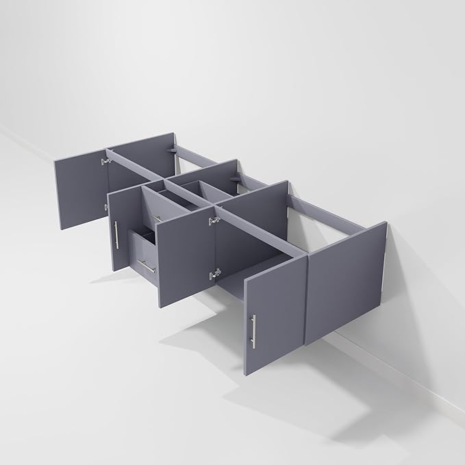 Sonoma 72 in. x 22 in. D Dark Grey Double Bath Vanity Cabinet Without Countertop