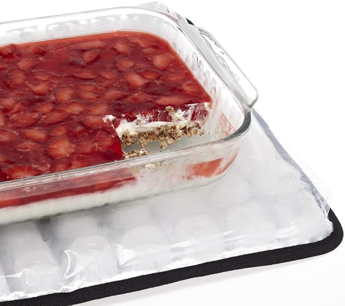 FlexiFreeze Party Mat Chiller - Food Cooling Buffet Cooler for Cold Serving Red (19" x 15")