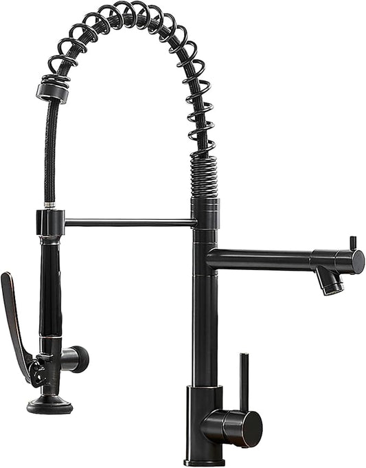 Fapully Commercial Pull Down Kitchen Sink Faucet with Sprayer Oil Rubber Bronze