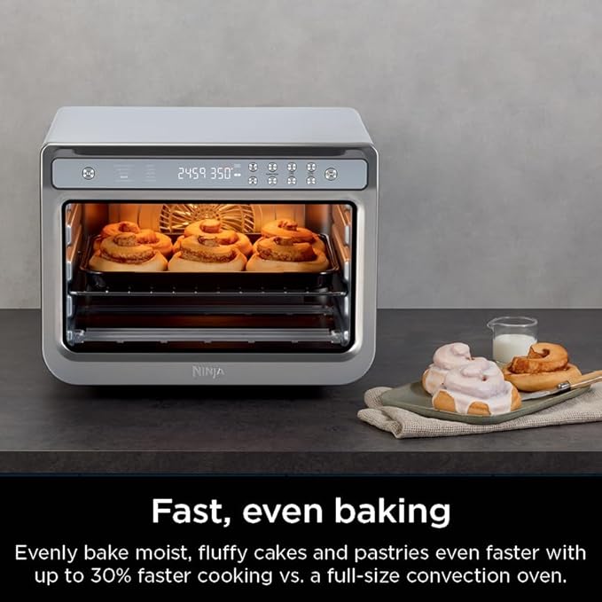 Ninja Prestige Smart XL 10-in-1 Air Fry Digital Countertop Convection Toaster Oven with Air Fry, Air Roast, Broil, Bake, Whole Roast, Pizza, Toast, Bagel, & Reheat, 1800 Watts, Stainless Steel, DT501