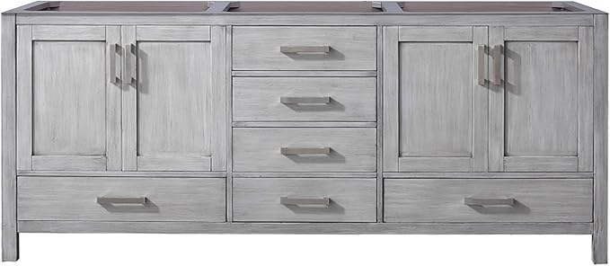 Big Sur 80 in. W X 22 in. D Distressed Grey Double Bath Vanity Cabinet Without Countertop