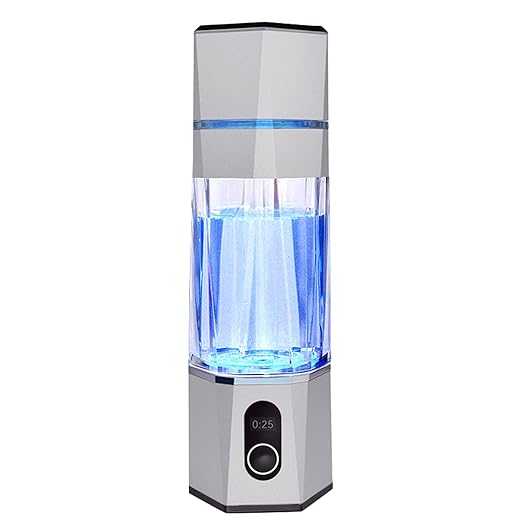 Hydrogen Water Bottle Generator, High-Efficiency Hydrogen Water Machine Up to 5000 PPB, Hydrogen Water Bottle for 99.99% Pure Hydrogenated Water, SPE/PEM,OLED (Silver), zbfc1SILVER
