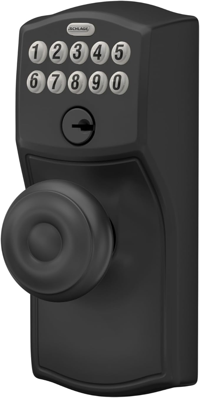 SCHLAGE FE595 CAM 622 GEO Keypad Entry with Flex Electronic Lock, Matte Black
