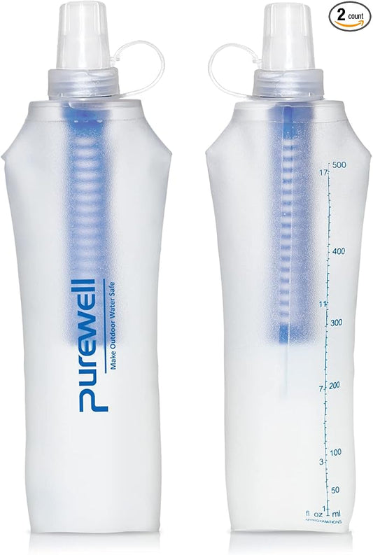 Water Bottle Filter Container BPA Free Outdoor Filtered Water Bag for Sport Camping and Hiking