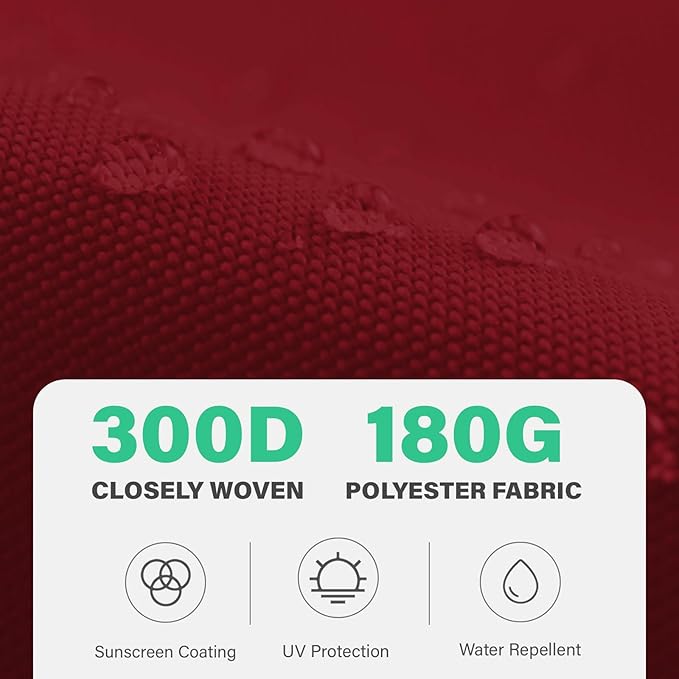 JEAREY 9 ft Patio Umbrella Replacement Canopy for 8 Ribs, Table Market Yard Umbrella Replacement Top Cover-Dark Red (Canopy Only)