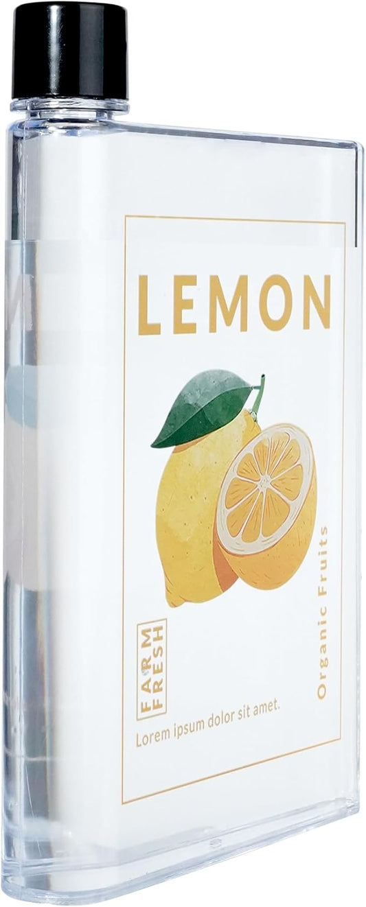 Flat Water Bottle For Travel,14oz Slim Water Bottle,Transparent Slim Water Bottle 420ml-BPA Free&Portable-Square Water Bottle Flat for Sports,Fitness,Camping,Hiking