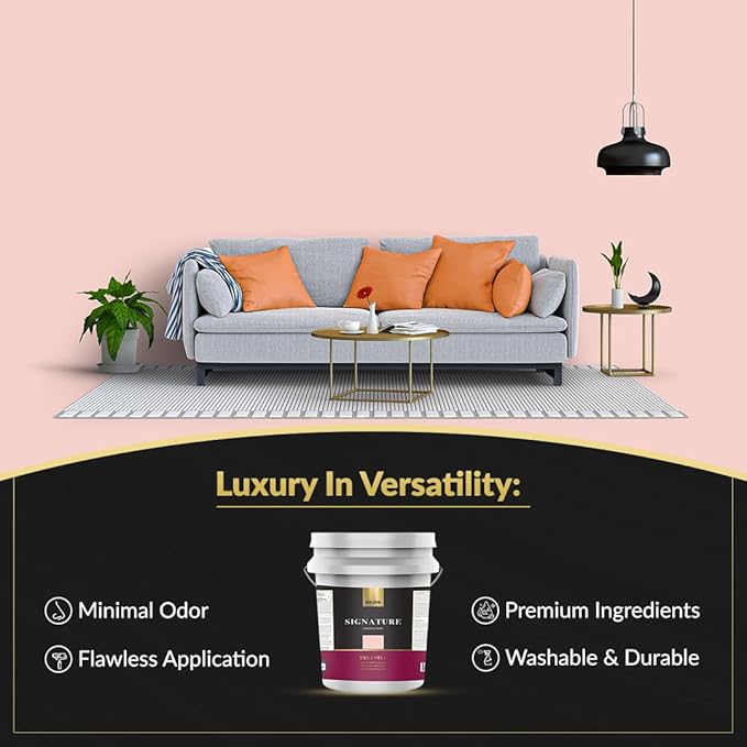 EVOLVE Signature Paint & Primer: Luxury Paint & Primer for Indoor & Outdoor Surfaces, Minimal Odor, Eggshell Sheen (Flamingo Pink, 5 Gallon)