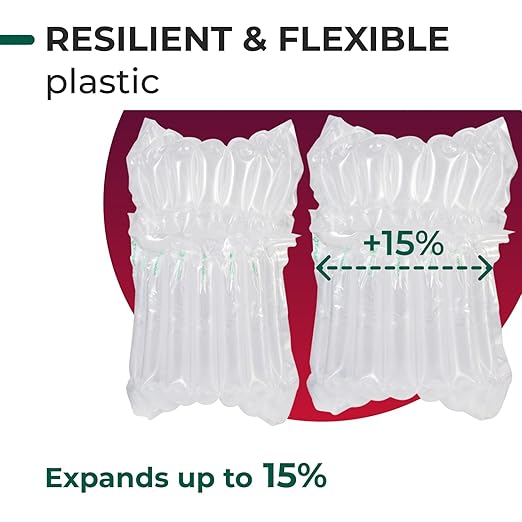 IDL Packaging Inflated 16 oz Bottle Air Bags, Self Sealed, Pack of 1 - Reusable Air Column Bags for Packing, Travel and Shipping - Cushioning Protector for Glass, Ceramic, Breakables