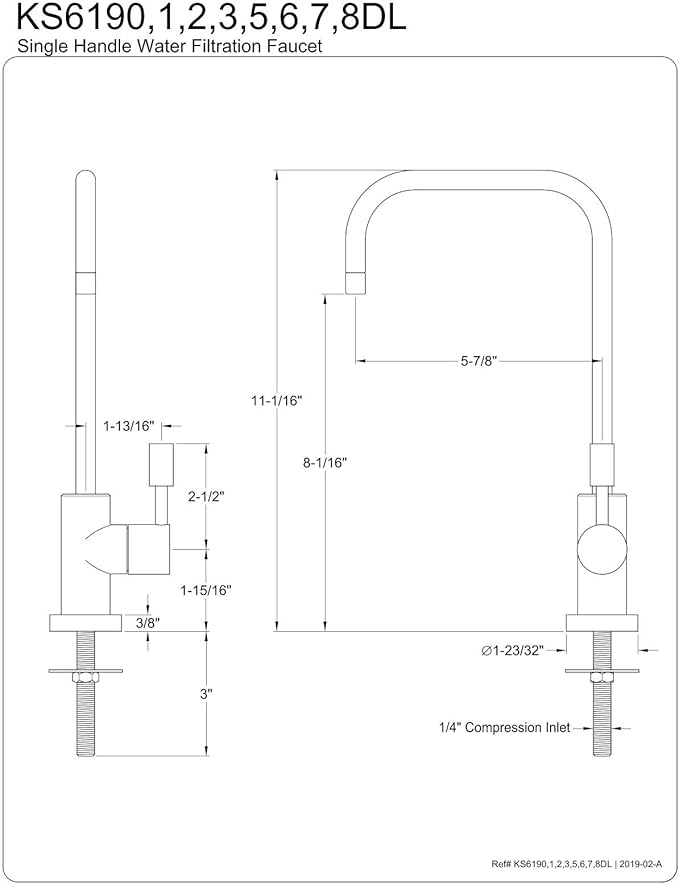 Kingston Brass KS6191DL Concord Water Filtration Faucet, Polished Chrome