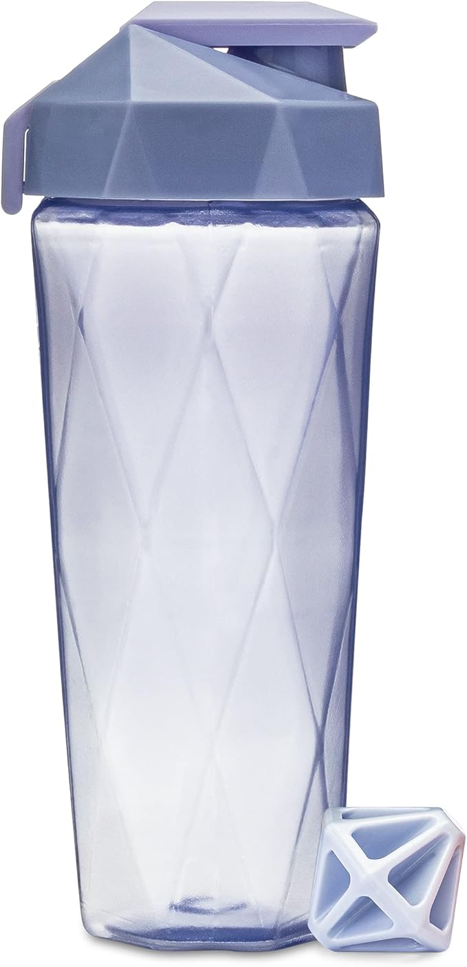 Classic 28oz Blender Shaker Bottle | Protein Shaker Bottle with Diamond Agitator | Shaker Cup with Carrying Handle and Dishwasher Safe | Light Blue - 28-Ounces