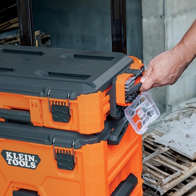 Klein Tools 80177 MODbox Ratcheting Driver Set with MODbox Case Adapter, Modular Tool System Side Rail Attachment, 65 Piece