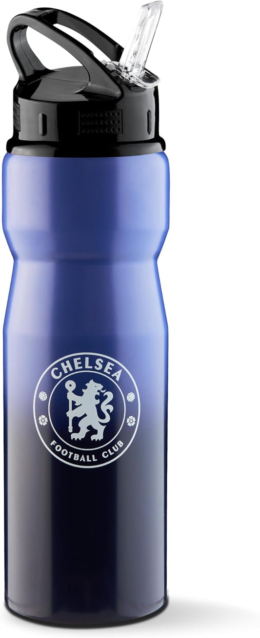 Chelsea FC Water Bottle with Straw - Metal Water Bottle for Soccer Fans Sports Work Gym Gifts for Men