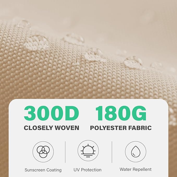 JEAREY 9 ft Patio Umbrella Replacement Canopy for 8 Ribs, Table Market Yard Umbrella Replacement Top Cover-Beige (Canopy Only)